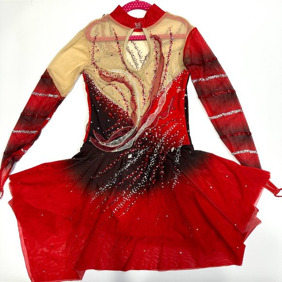 Used once Figure Skating Dress Size 12 (7~10T) with Hair Scrunchies 130~140cm - Picture 2 of 12